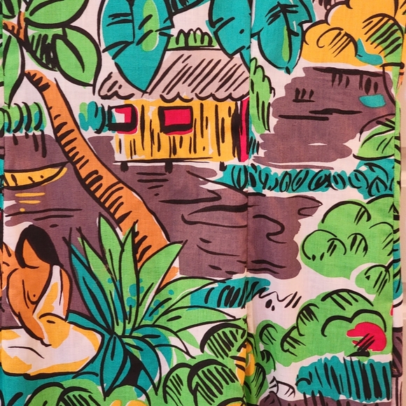 VTG Hula Moon by Jams World Novelty Print Cotton Shift Dress - Rare Cut 001 - Picture 9 of 15